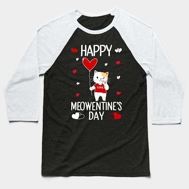 Cute Cat Valentines Day for Girls Baseball T-Shirt by DragonTees